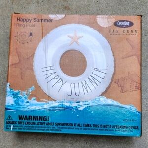 Rae Dunn HAPPY SUMMER Float Adult Size 48” Inflatable Water Inner Tube